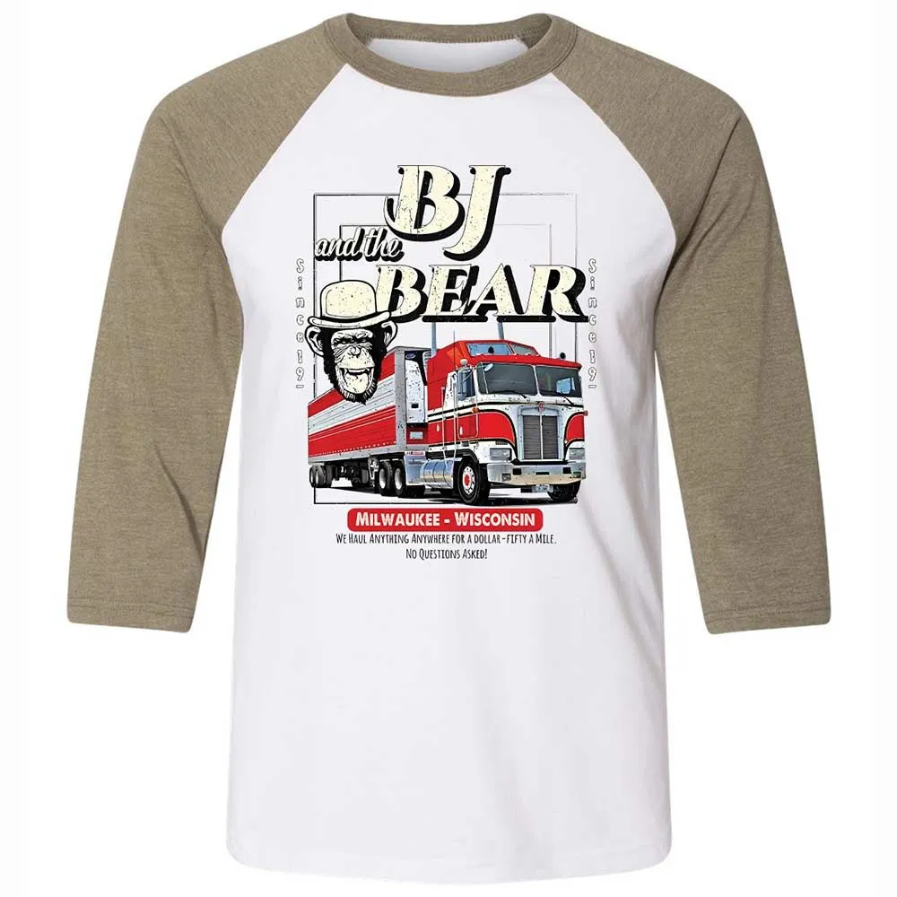 Unisex 3/4 Baseball Tee - 2X6Z6F2X - White/Heather Olive - 4