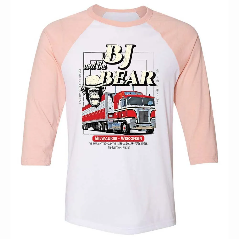 Unisex 3/4 Baseball Tee - 2X6Z6F2X - White/Heather Peach - 5