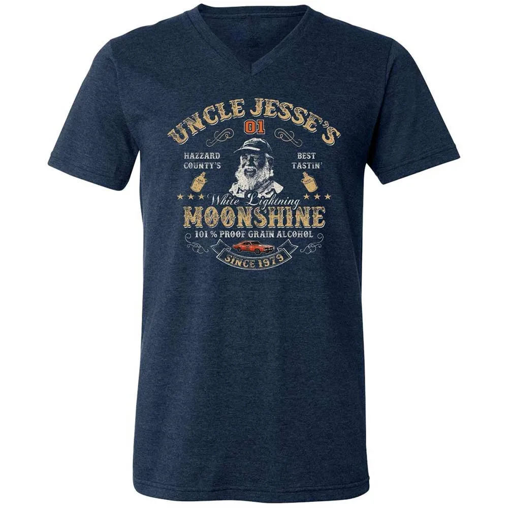 Unisex V-Neck T-Shirt - QD3D4XU5 - Heather Navy - 3