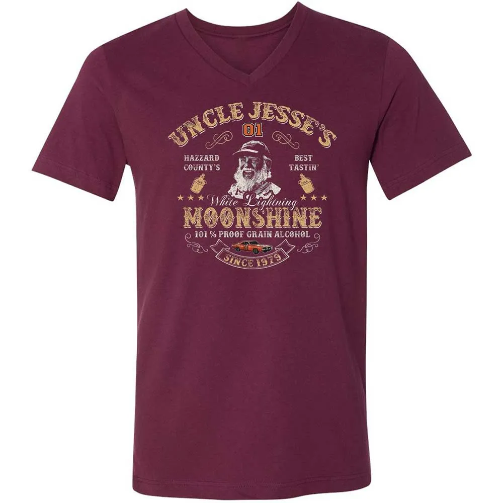 Unisex V-Neck T-Shirt - QD3D4XU5 - Maroon - 8