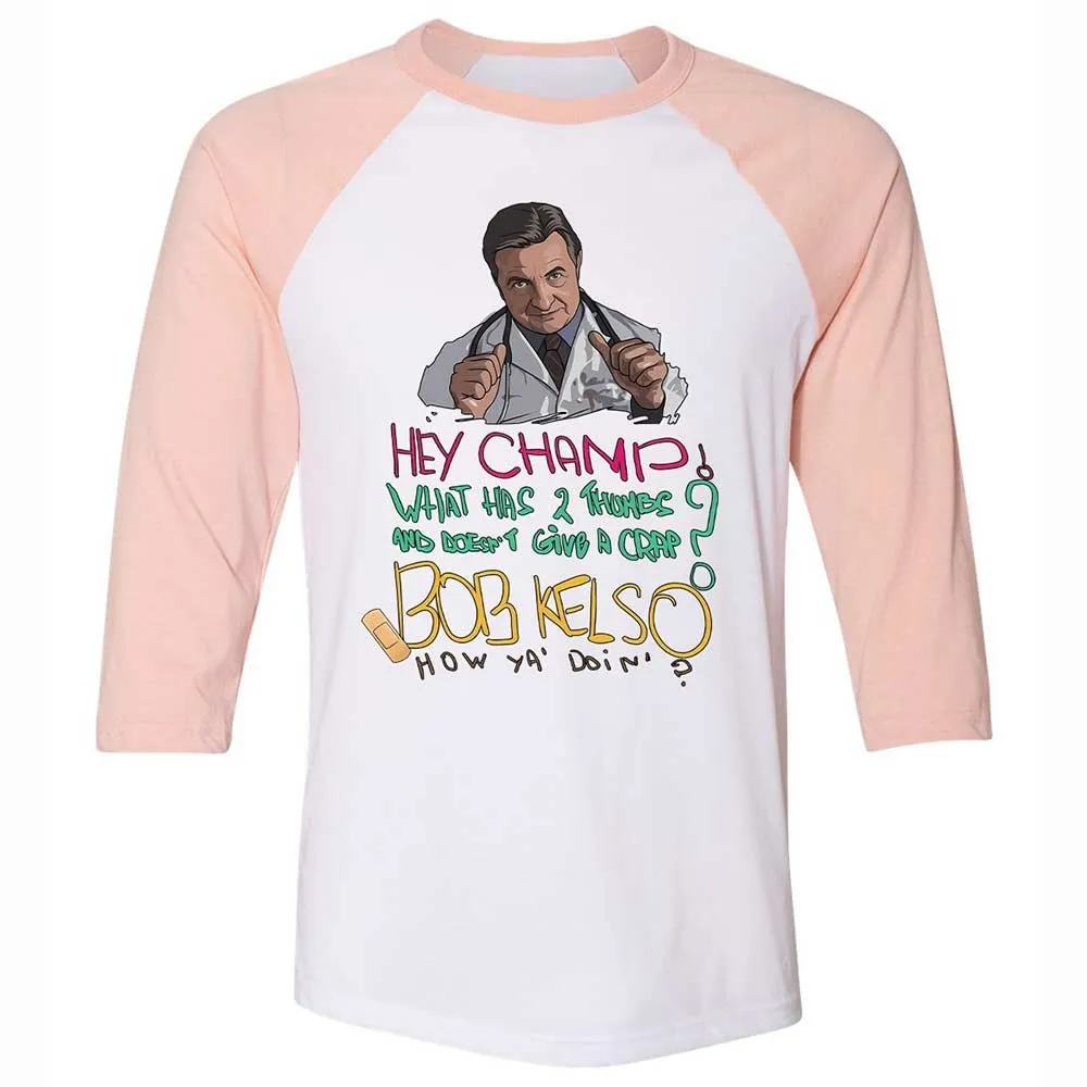 Unisex 3/4 Baseball Tee - ZGV8Y7CS - White/Heather Peach - 5