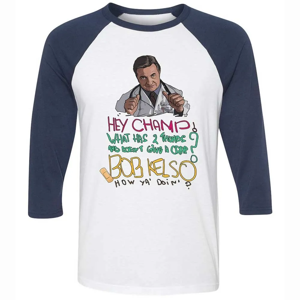 Unisex 3/4 Baseball Tee - ZGV8Y7CS - White/Navy - 8