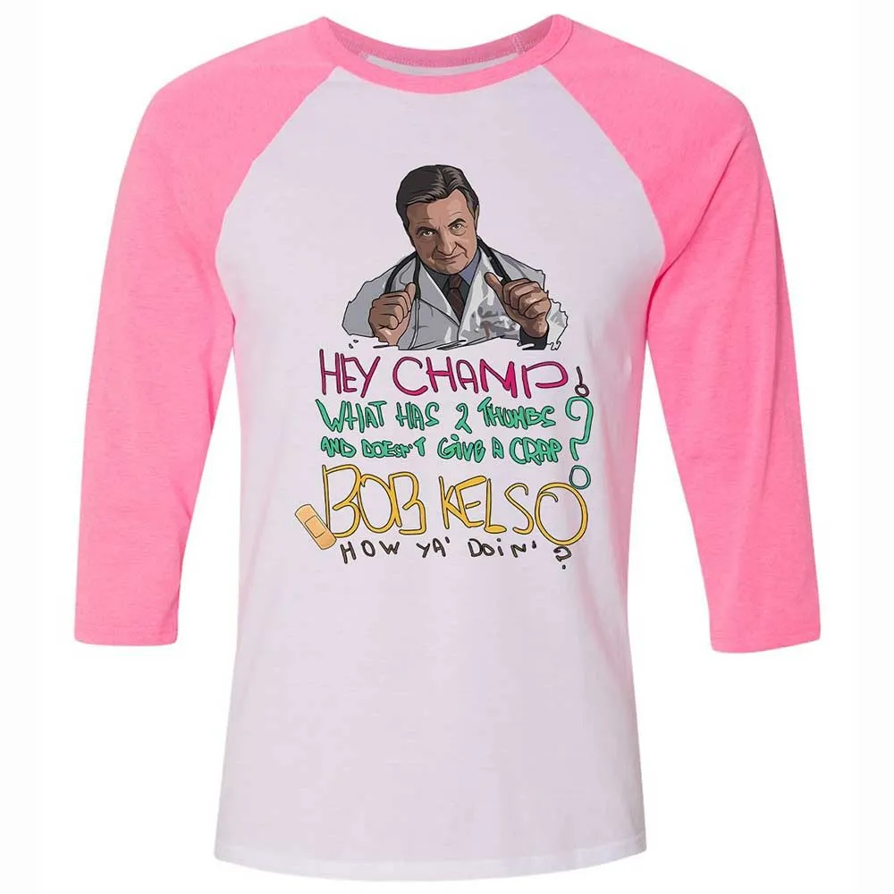 Unisex 3/4 Baseball Tee - ZGV8Y7CS - White/Neon Pink - 12