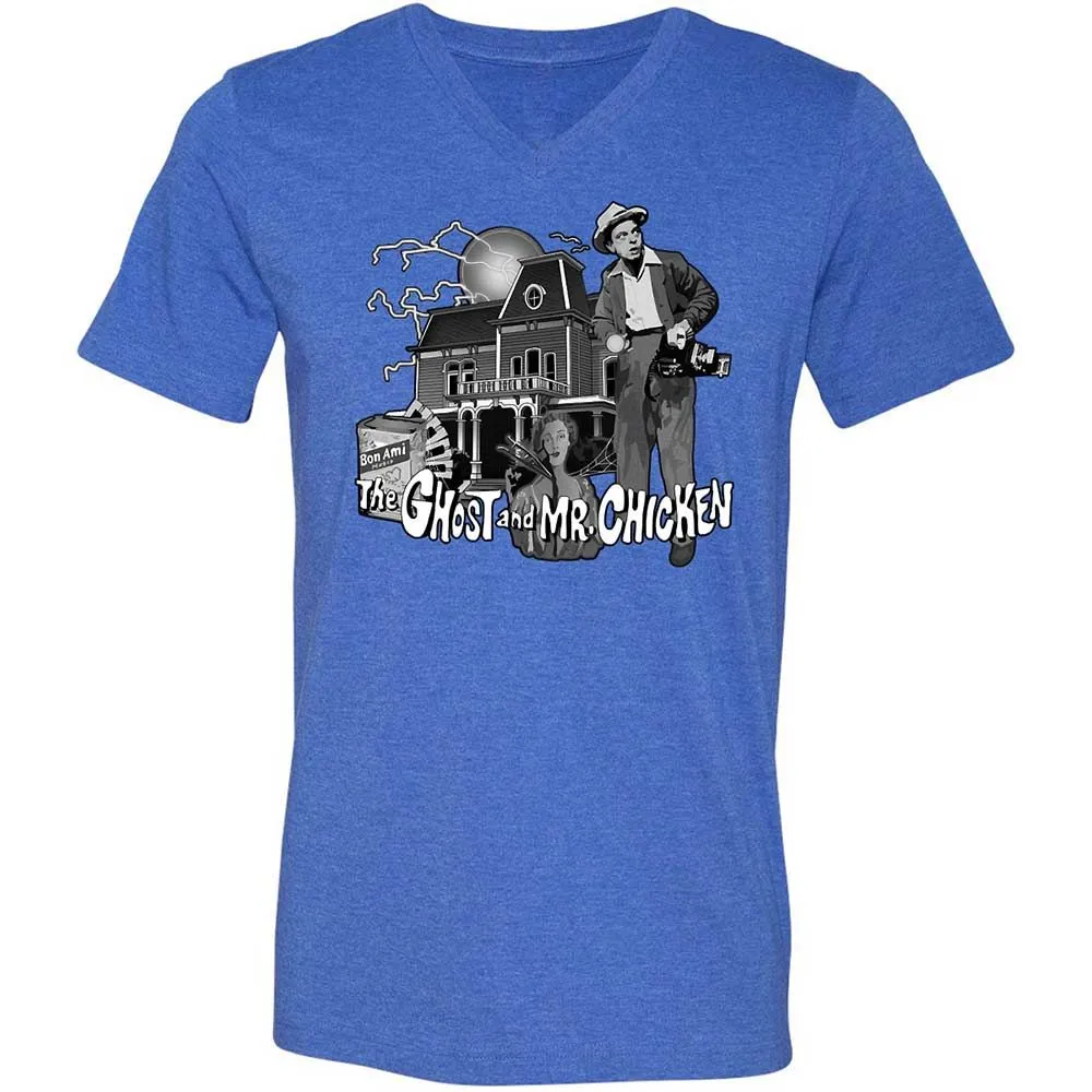 Unisex V-Neck T-Shirt - V928HNGB - Heather True Royal - 5