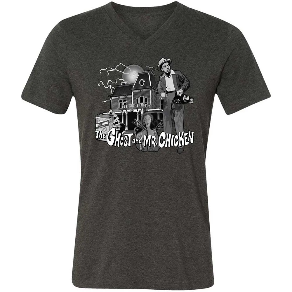 Unisex V-Neck T-Shirt - V928HNGB - Dark Grey Heather - 9