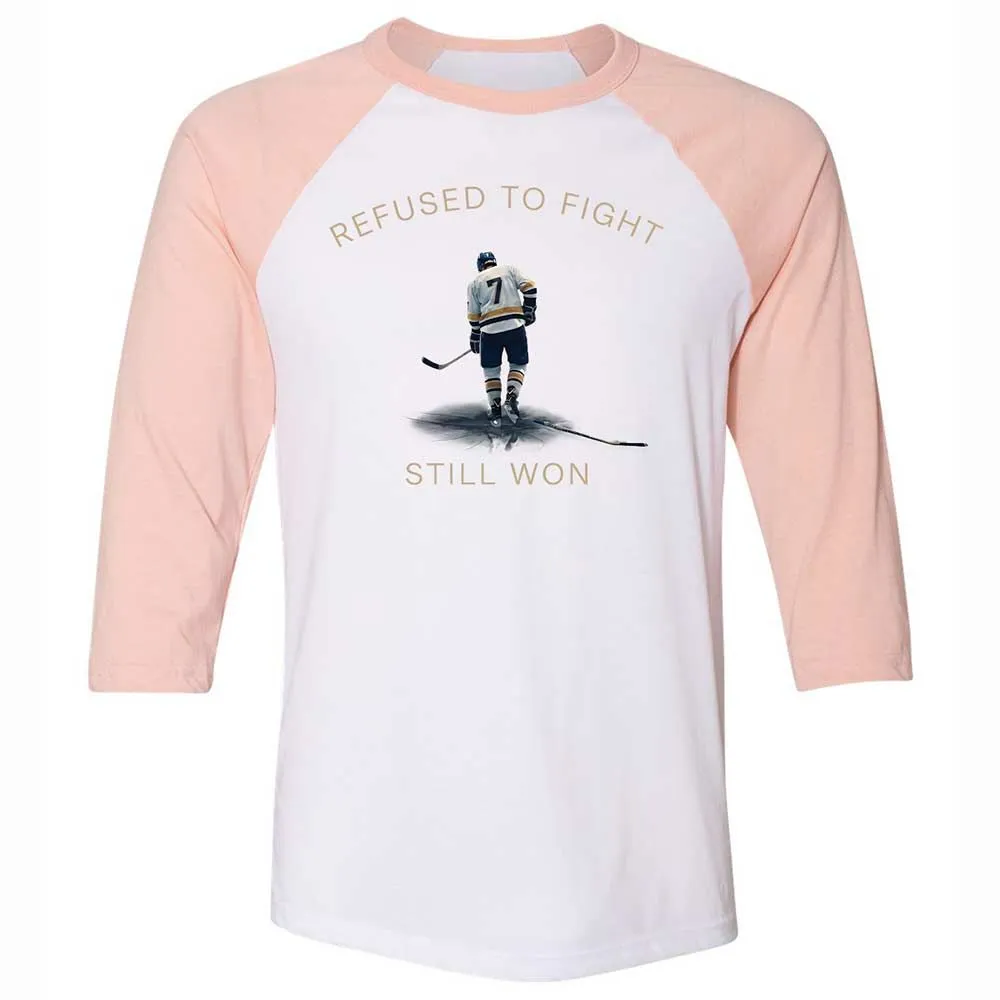 Unisex 3/4 Baseball Tee - SVPWGEXJ - White/Heather Peach - 5