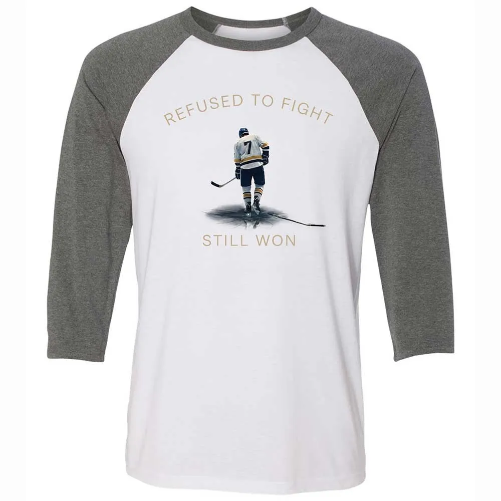 Unisex 3/4 Baseball Tee - SVPWGEXJ - White/Deep Heather - 11