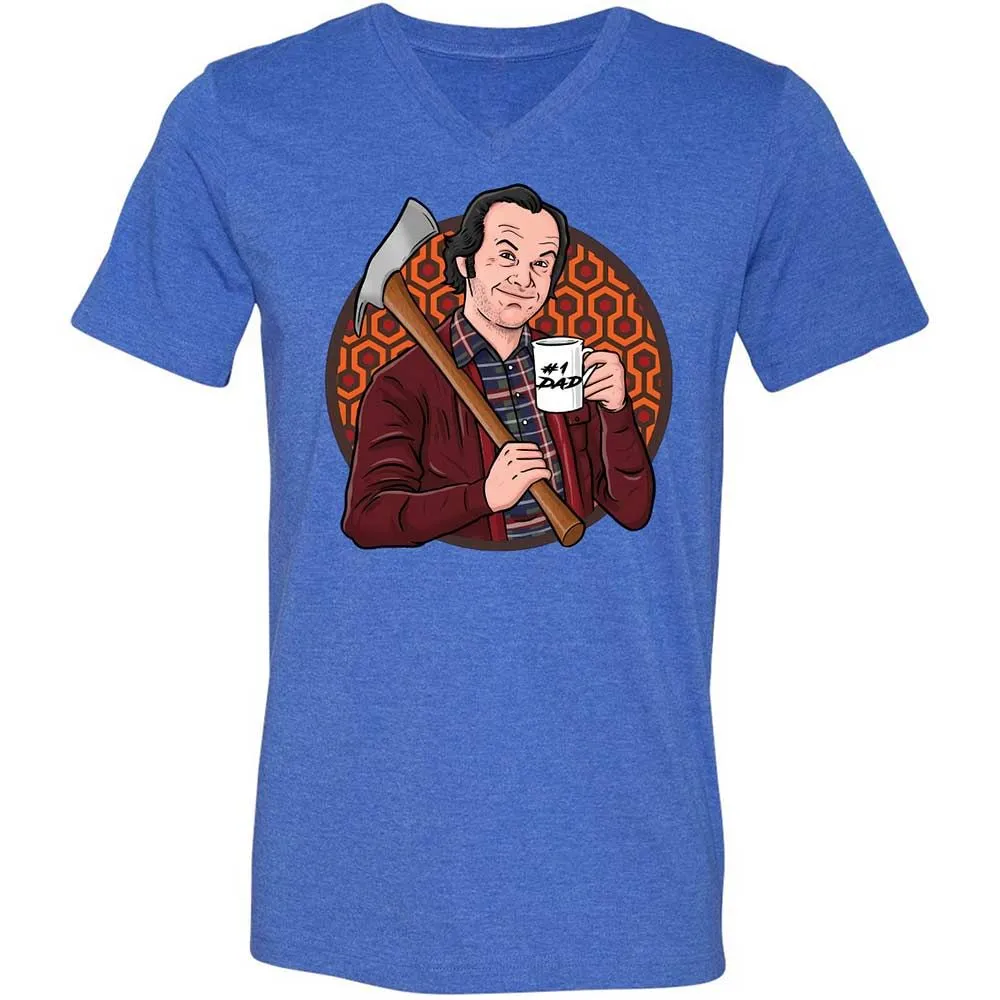 Unisex V-Neck T-Shirt - 2KUF5HJ1 - Heather True Royal - 4