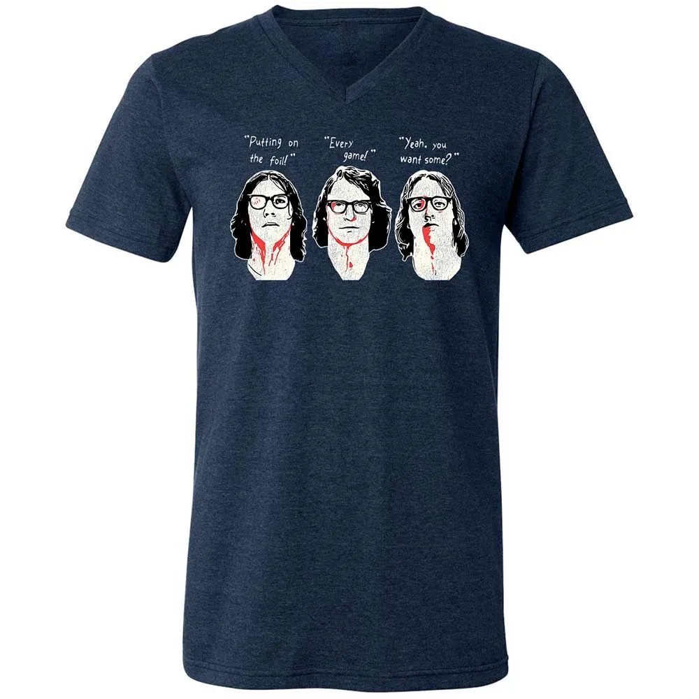 Unisex V-Neck T-Shirt - P4ULPH2Z - Heather Navy - 3
