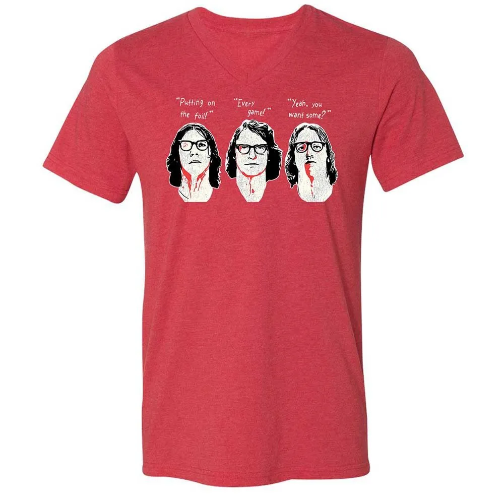 Unisex V-Neck T-Shirt - P4ULPH2Z - Heather Red - 7