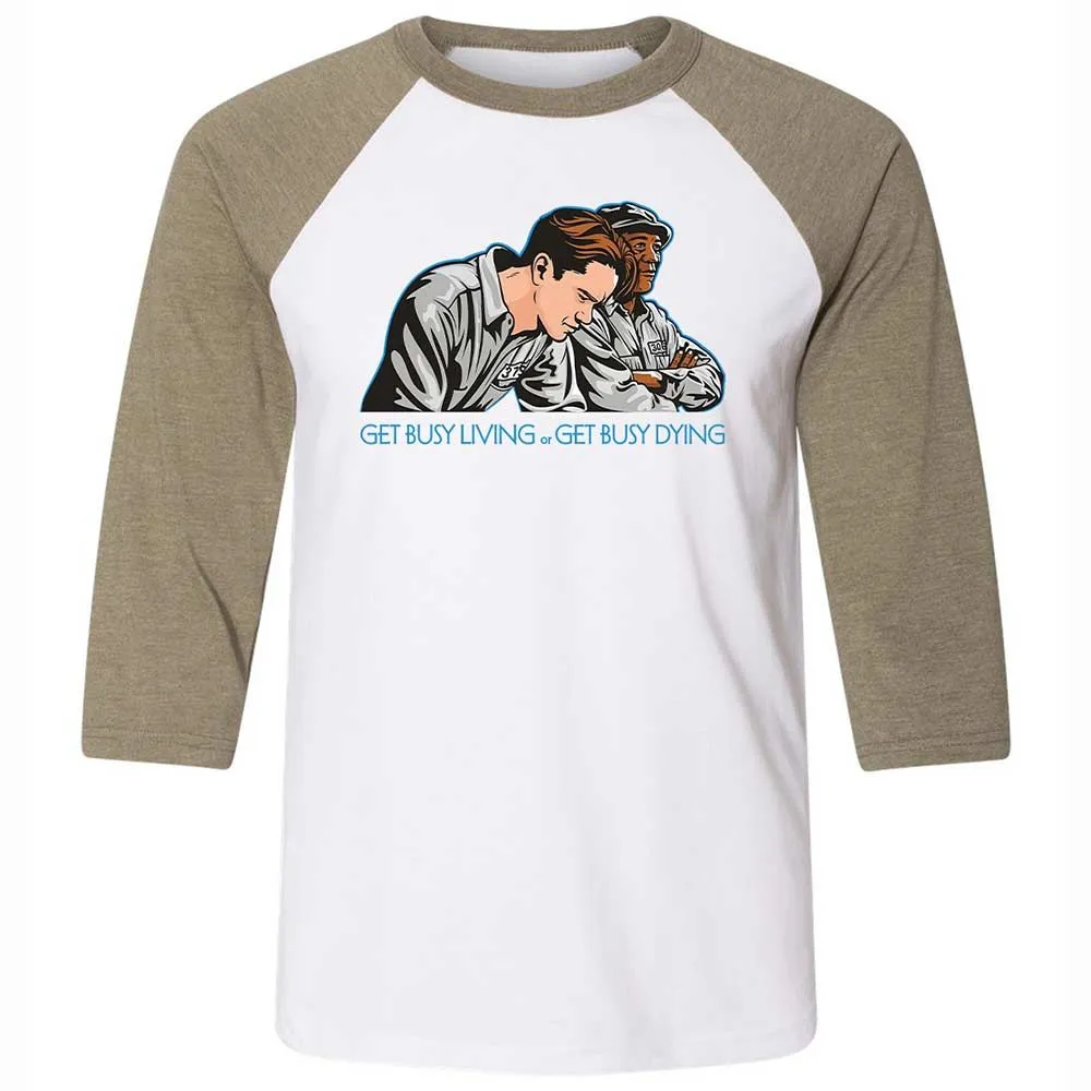 Get Busy Living - White/Heather Olive - 4
