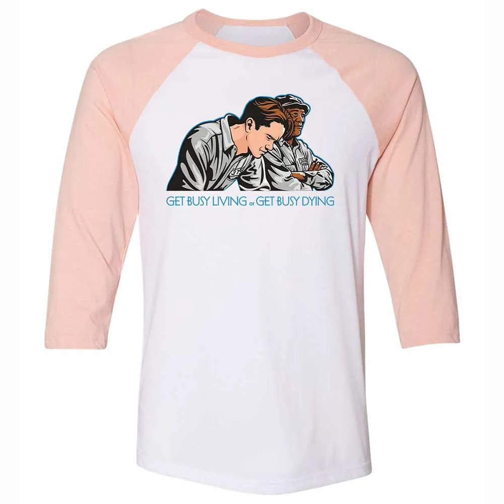 Get Busy Living - White/Heather Peach - 5