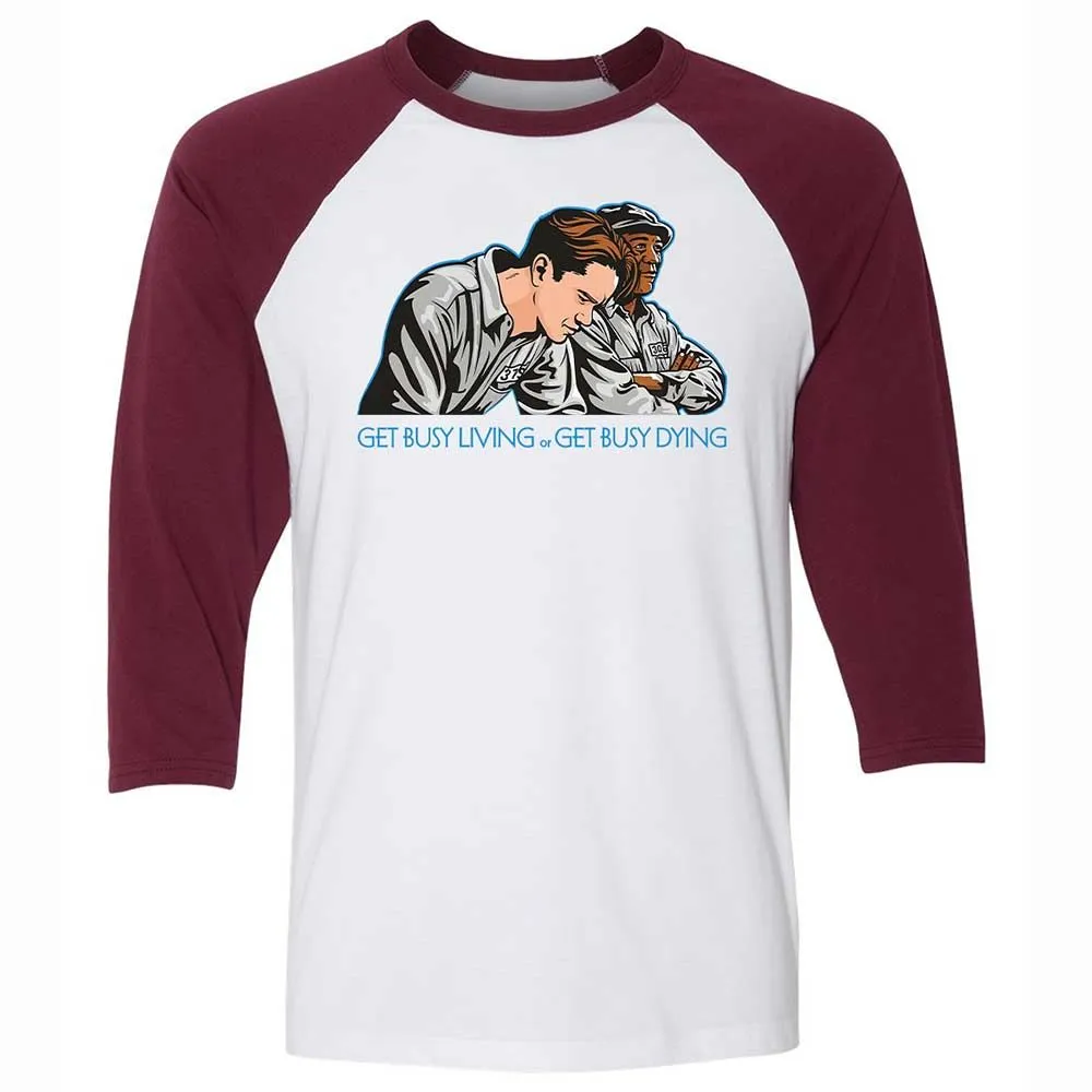 Get Busy Living - White/Maroon - 7
