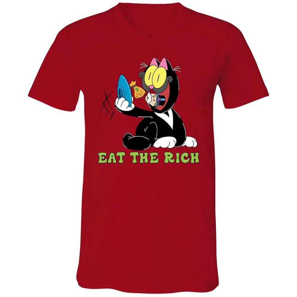 Unisex V-Neck T-Shirt - 8HVVUXP4 - Red - 5