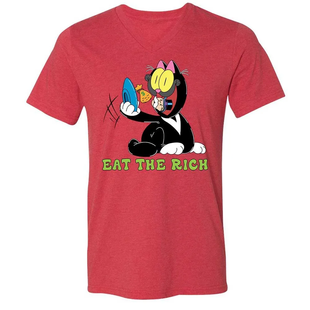 Unisex V-Neck T-Shirt - 8HVVUXP4 - Heather Red - 6