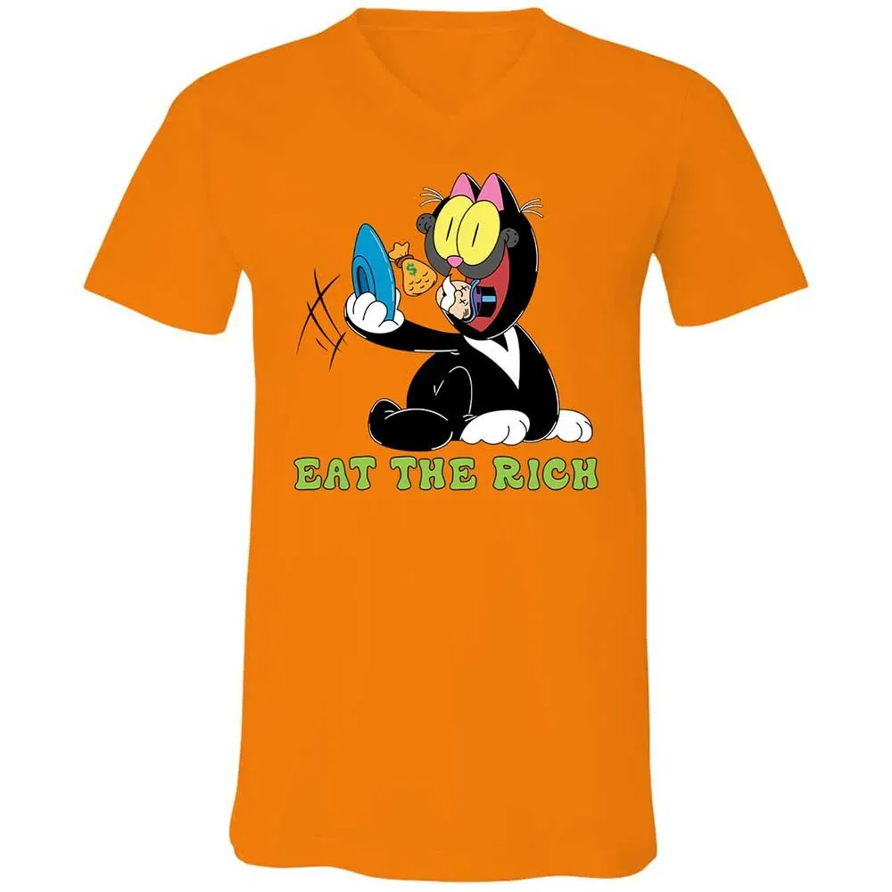 Unisex V-Neck T-Shirt - 8HVVUXP4 - Orange - 7