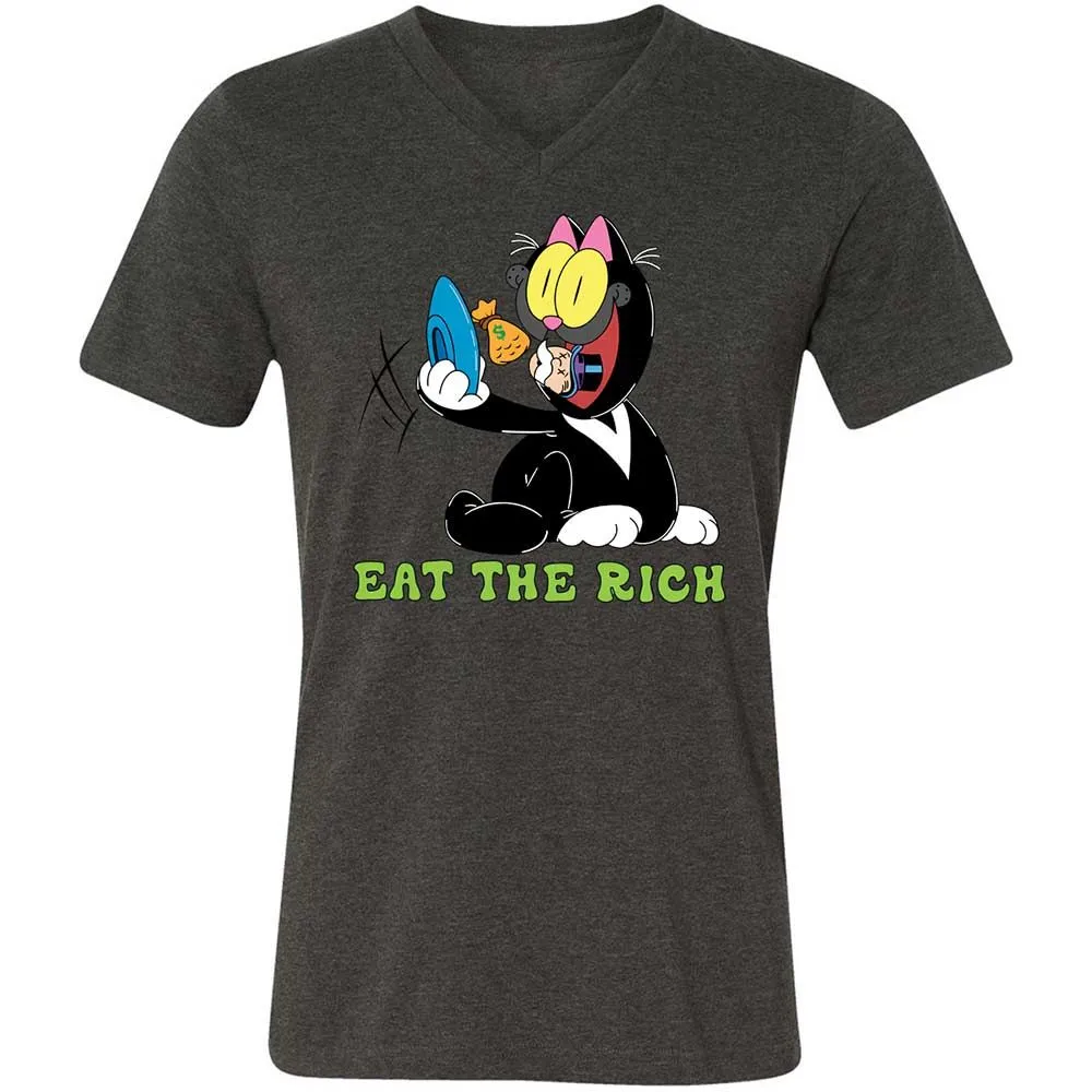 Unisex V-Neck T-Shirt - 8HVVUXP4 - Dark Grey Heather - 8