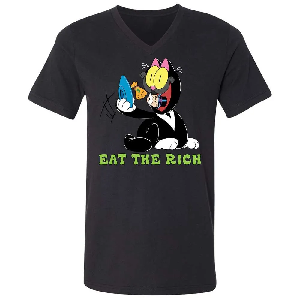 Unisex V-Neck T-Shirt - 8HVVUXP4 - Black - 11