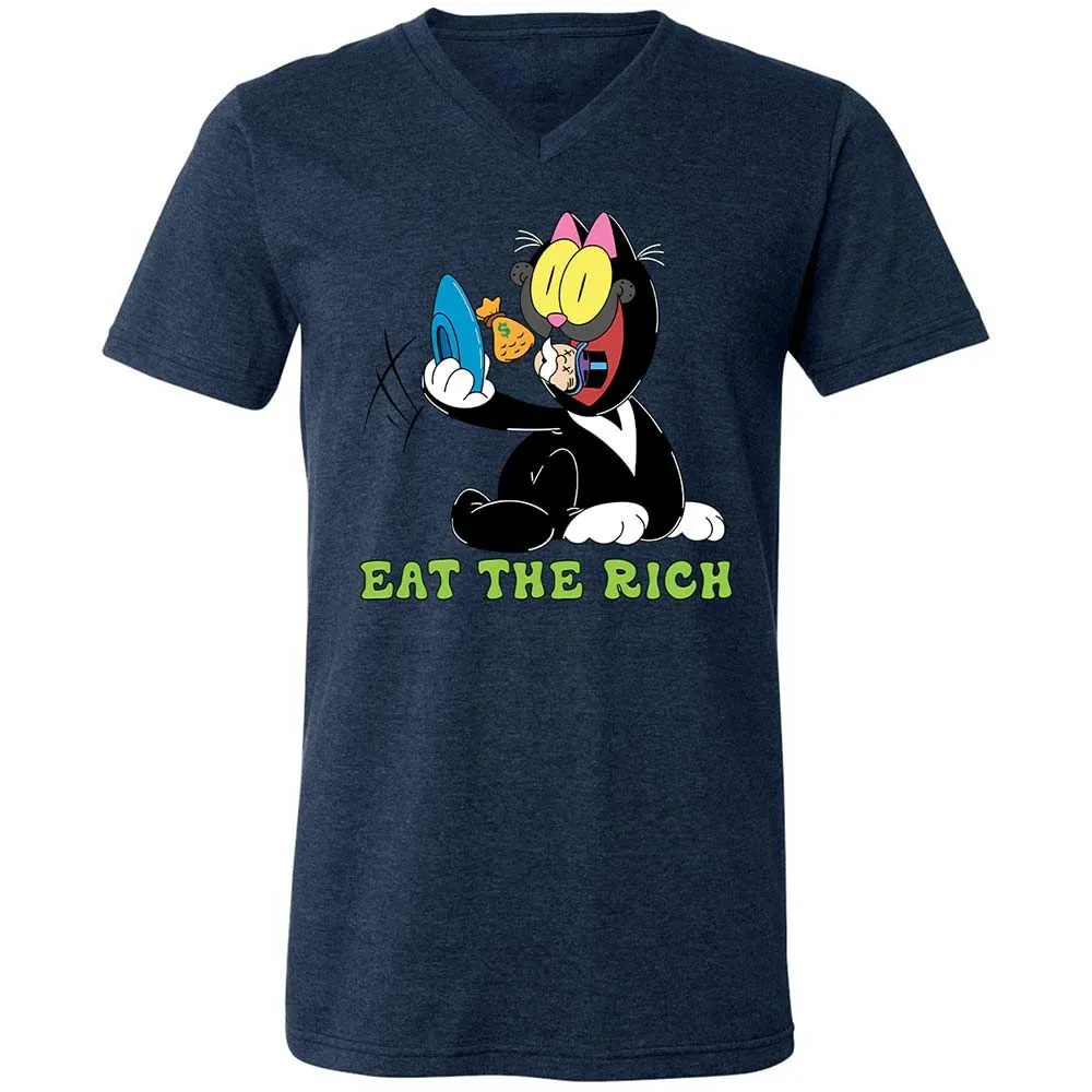 Unisex V-Neck T-Shirt - 8HVVUXP4 - Heather Navy - 13