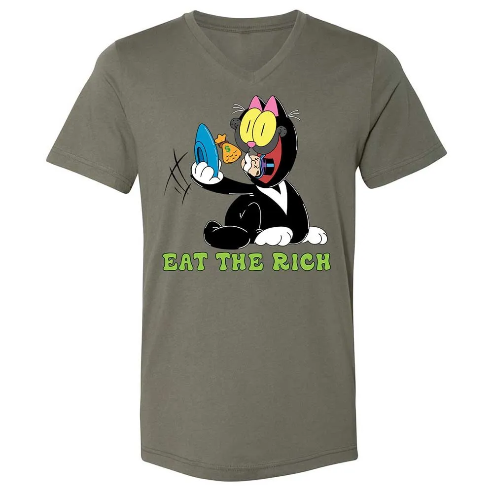 Unisex V-Neck T-Shirt - 8HVVUXP4 - Military Green - 15
