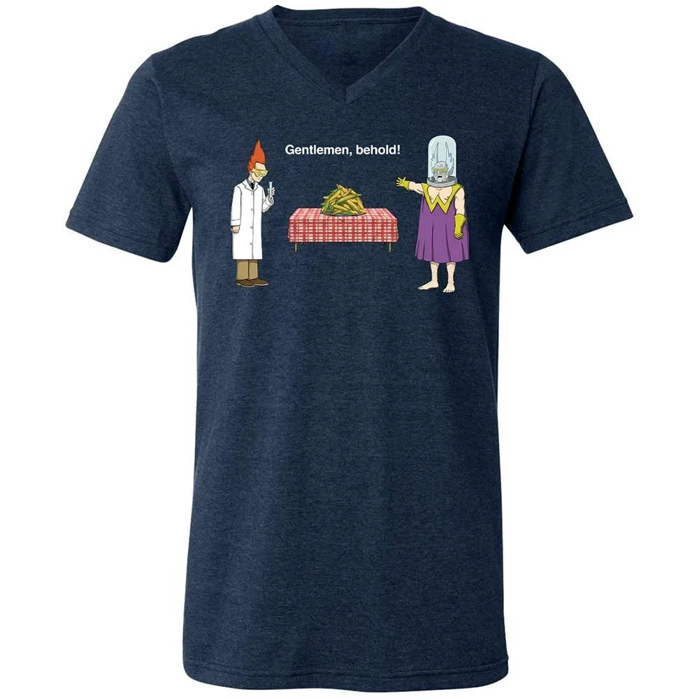 Unisex V-Neck T-Shirt - 98AY116B - Heather Navy - 3