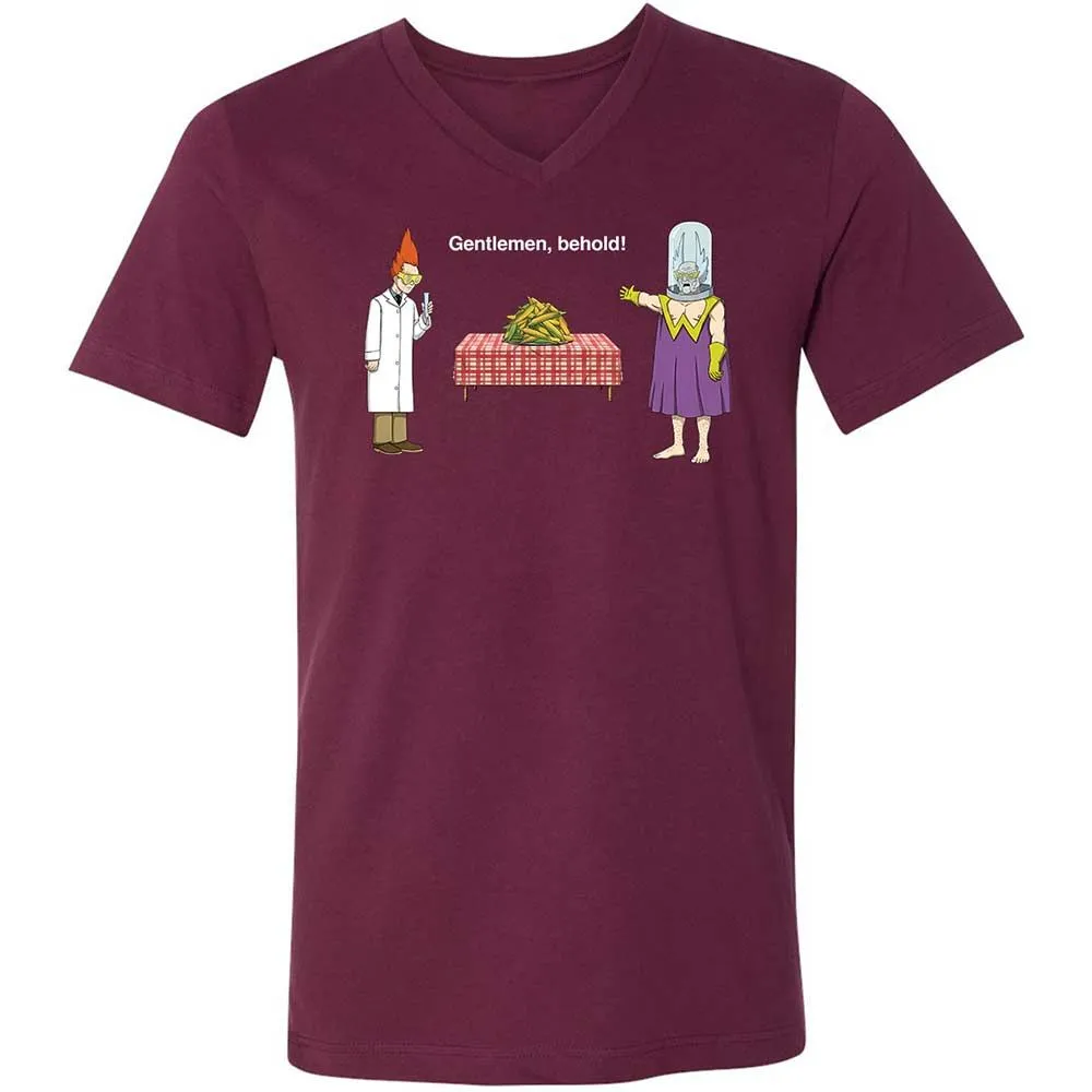 Unisex V-Neck T-Shirt - 98AY116B - Maroon - 8