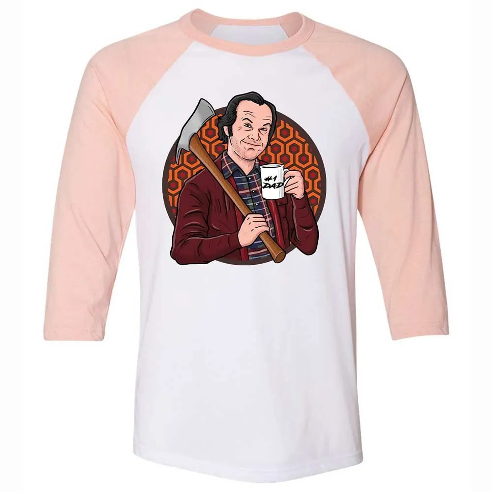 Unisex 3/4 Baseball Tee - 214JB55W - White/Heather Peach - 5