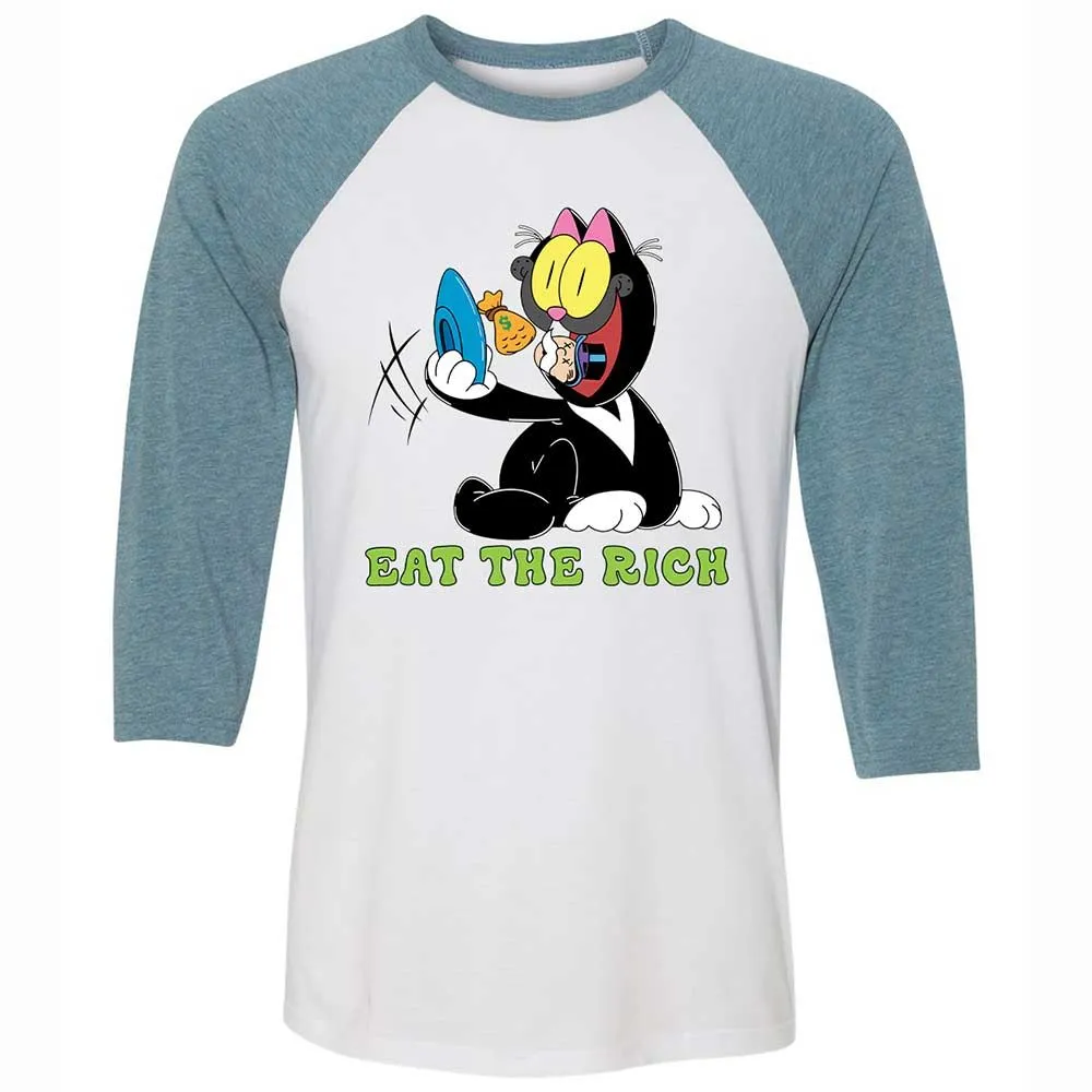 Unisex 3/4 Baseball Tee - 5TK8WQR4 - White/Denim - 3