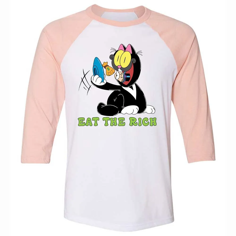 Unisex 3/4 Baseball Tee - 5TK8WQR4 - White/Heather Peach - 5