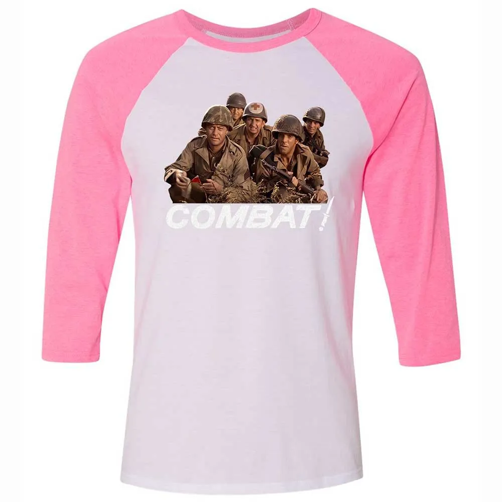 Unisex 3/4 Baseball Tee - YE5E91CN - White/Neon Pink - 12