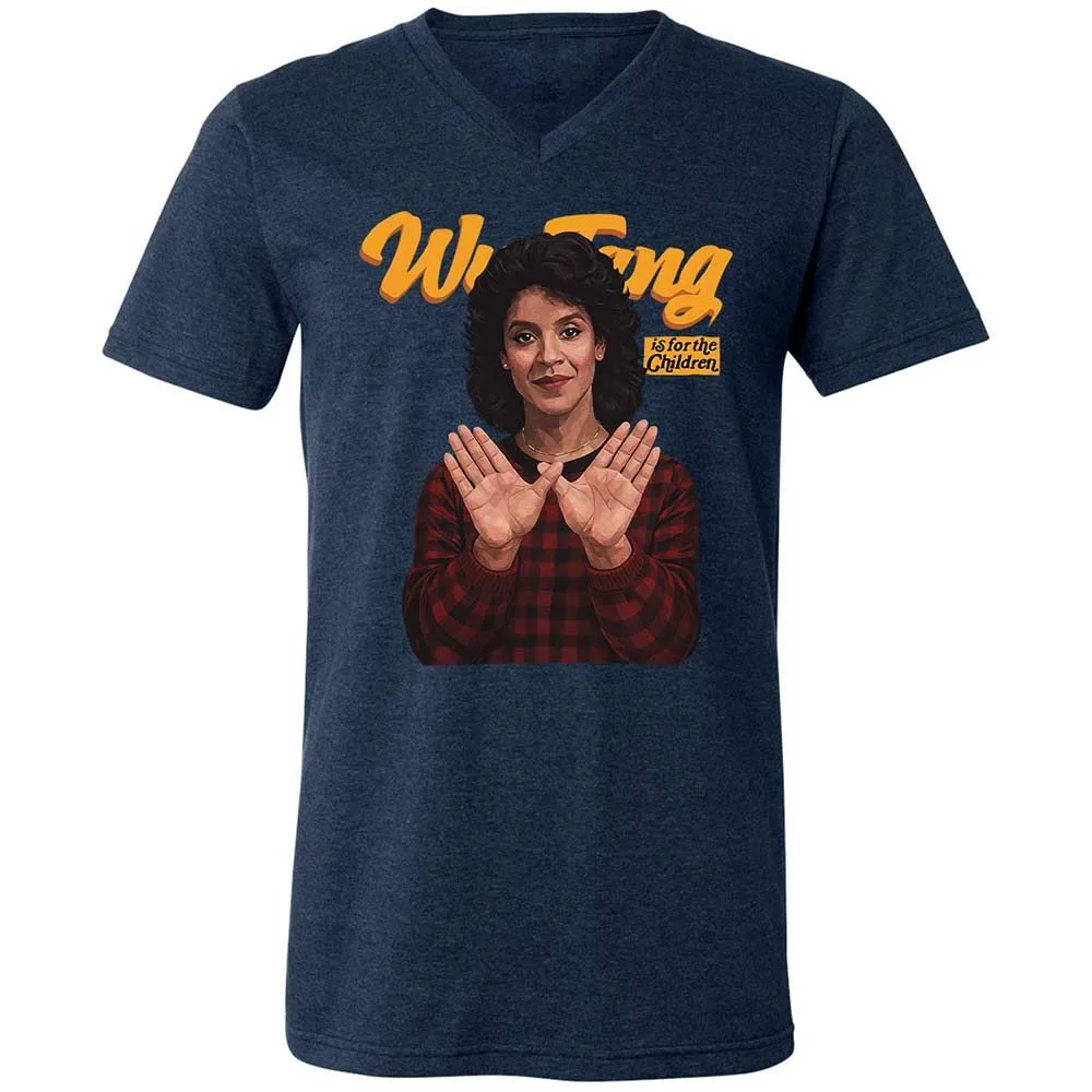 Unisex V-Neck T-Shirt - NBEL4DBQ - Heather Navy - 3