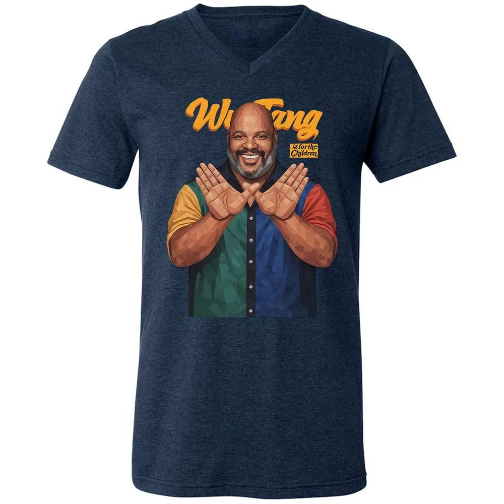 Unisex V-Neck T-Shirt - BVWM8H9Z - Heather Navy - 3