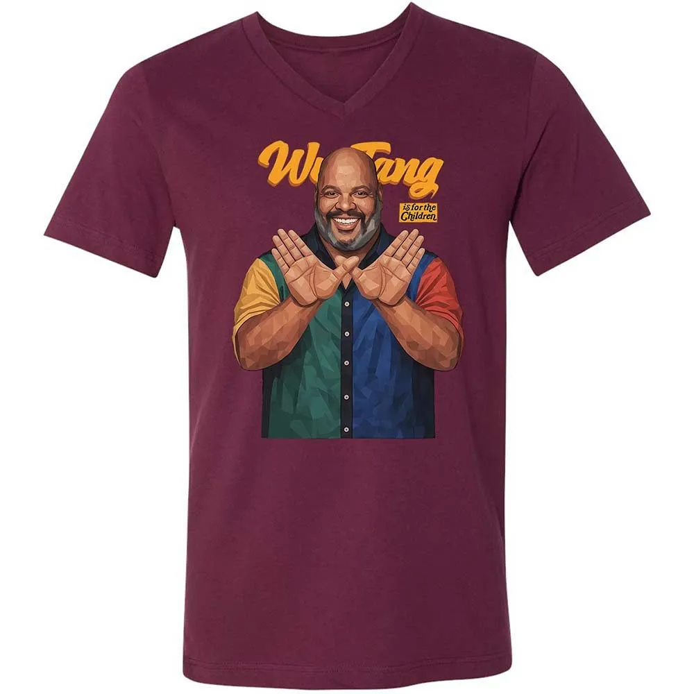 Unisex V-Neck T-Shirt - BVWM8H9Z - Maroon - 8