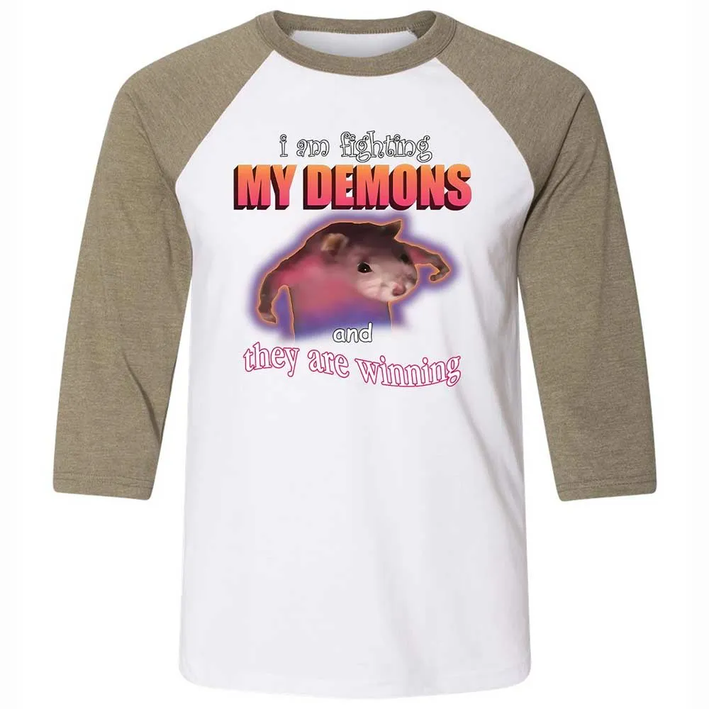 I'm fighting my demons - White/Heather Olive - 4