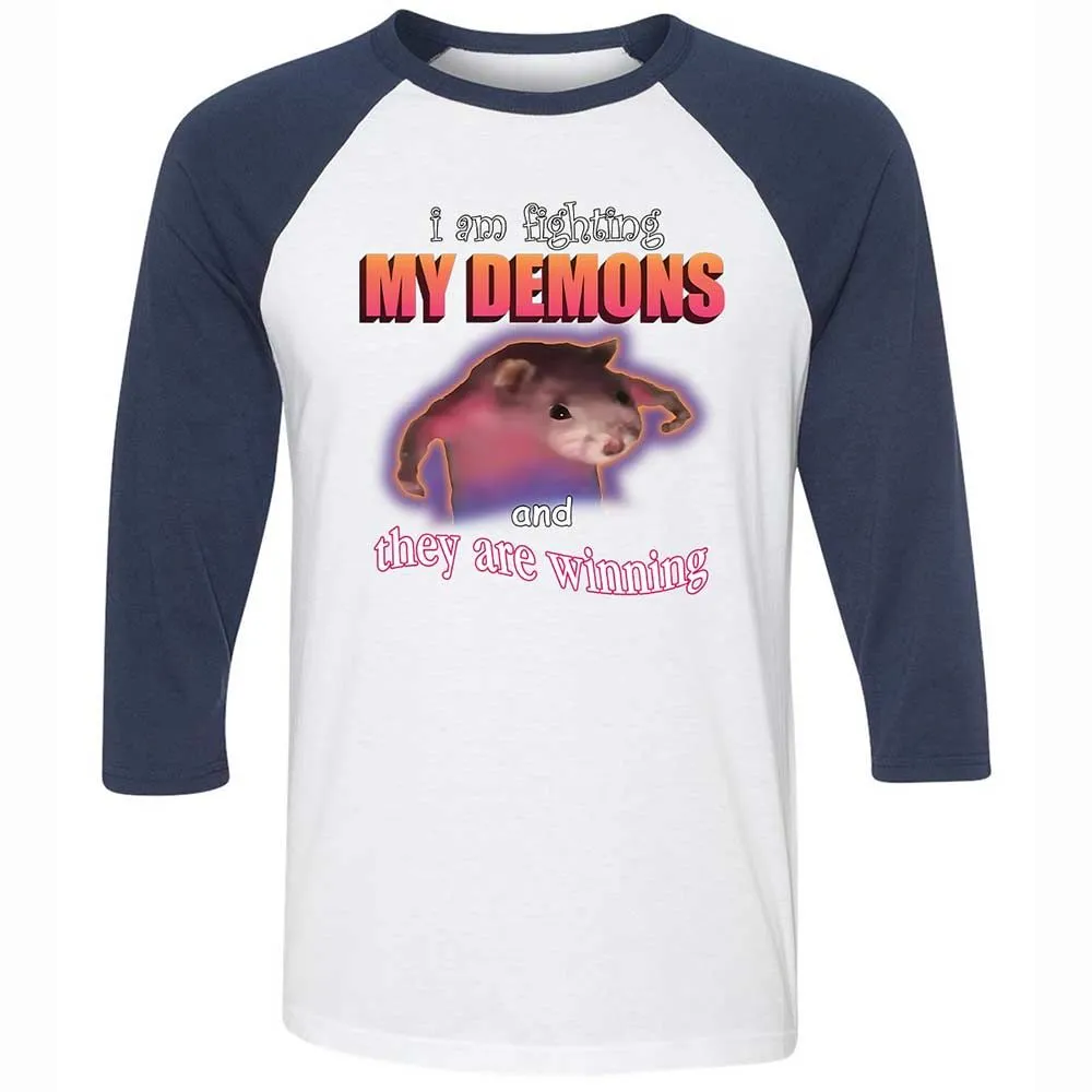 I'm fighting my demons - White/Navy - 8