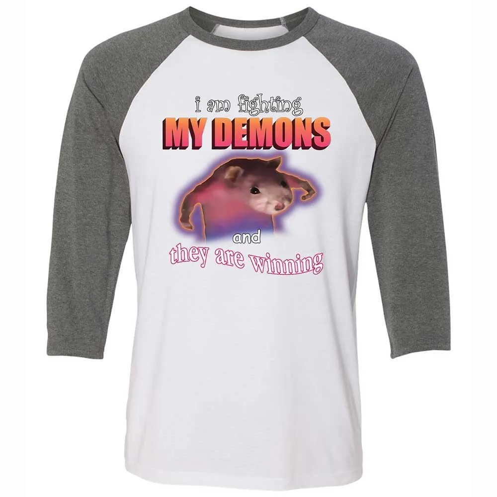 I'm fighting my demons - White/Deep Heather - 11