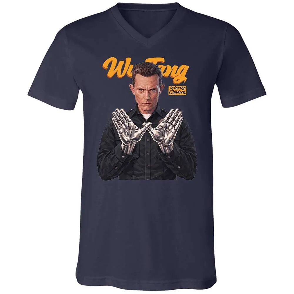 Unisex V-Neck T-Shirt - Black - Navy - 2