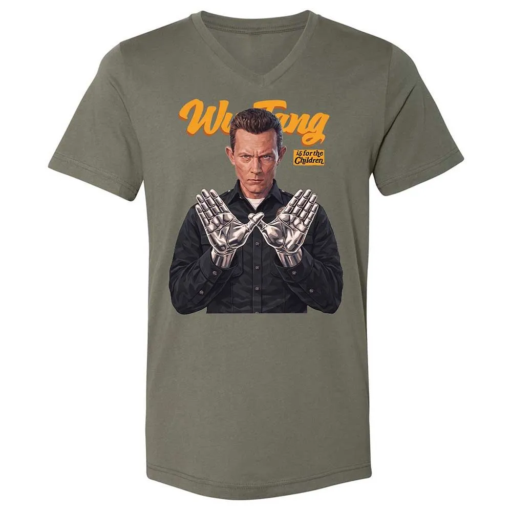Unisex V-Neck T-Shirt - Black - Military Green - 11