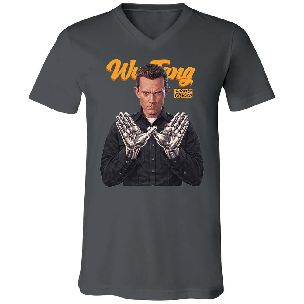 Unisex V-Neck T-Shirt - Black - Asphalt - 13