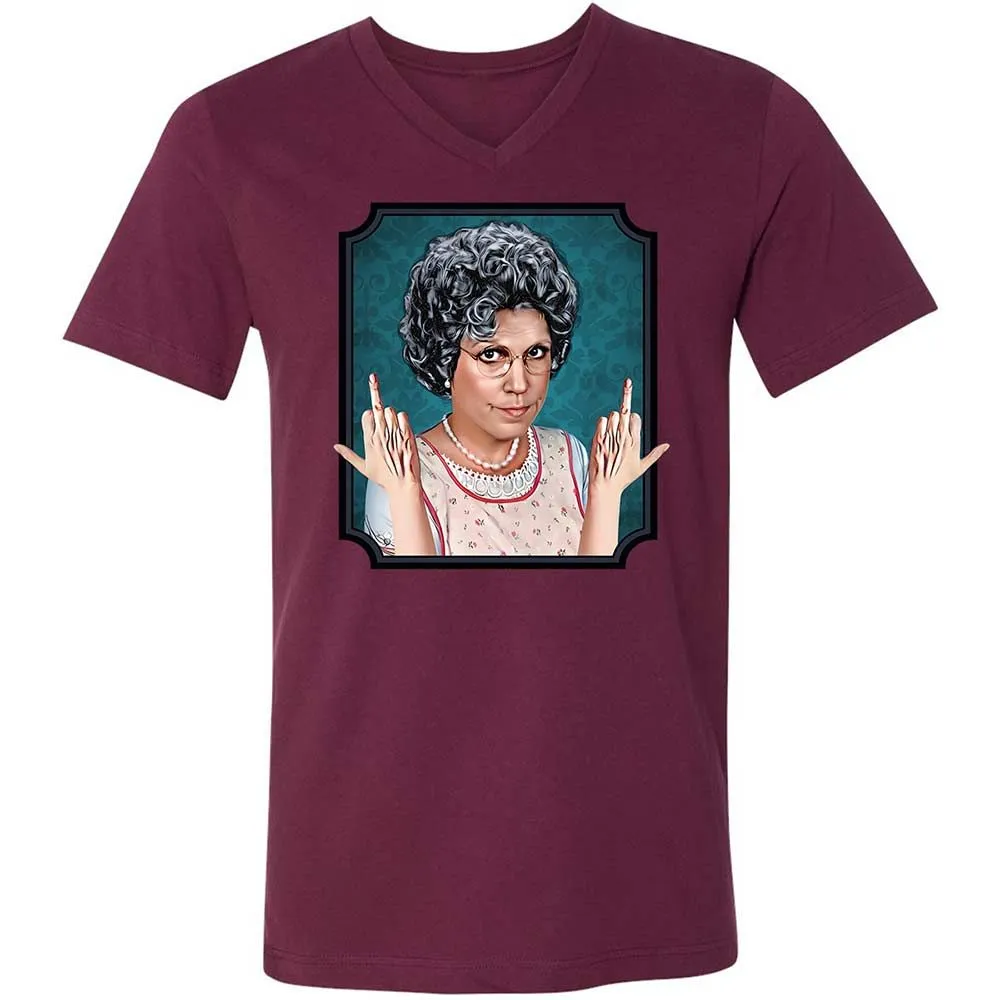 Unisex V-Neck T-Shirt - 16XTM261 - Maroon - 14