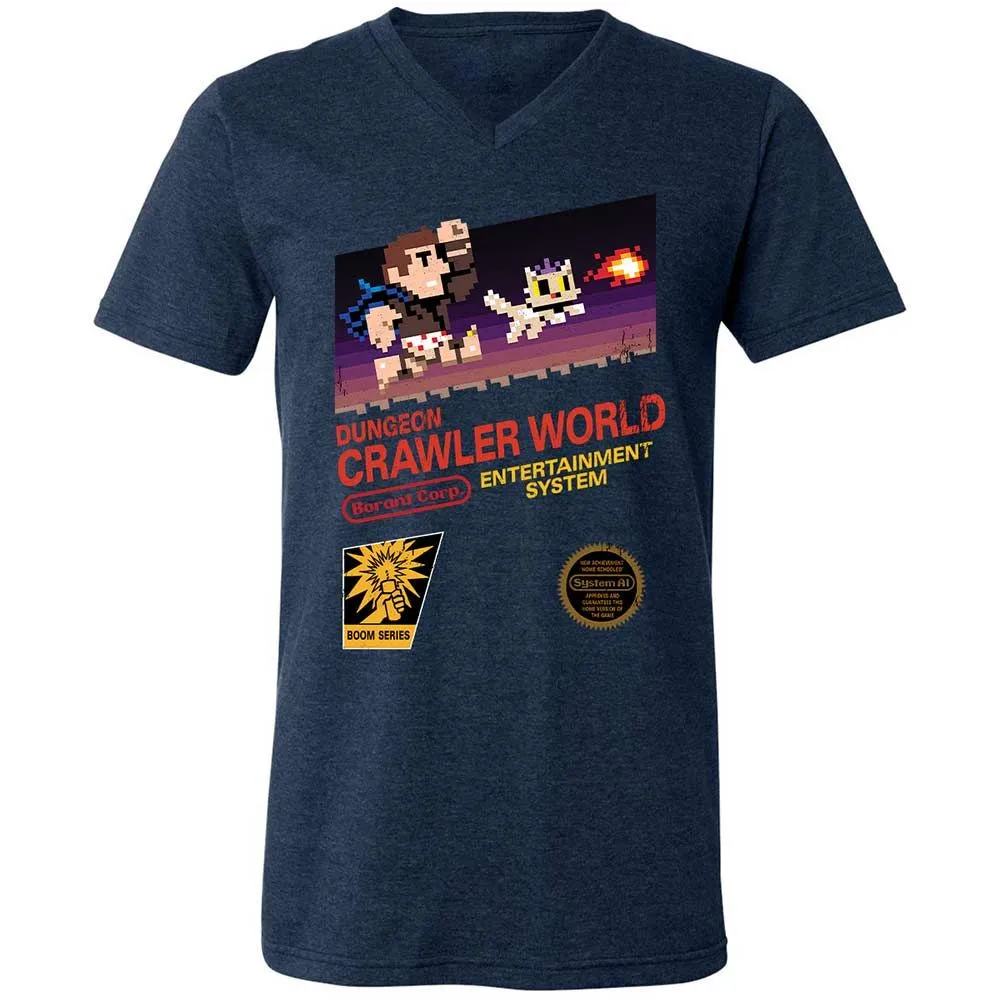 Unisex V-Neck T-Shirt - 4A2XHKXS - Heather Navy - 3