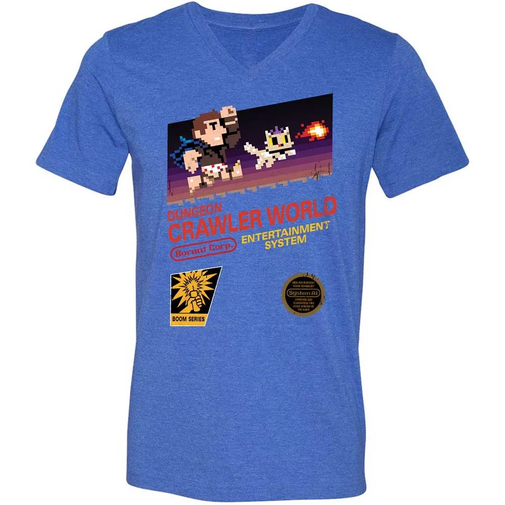 Unisex V-Neck T-Shirt - 4A2XHKXS - Heather True Royal - 5