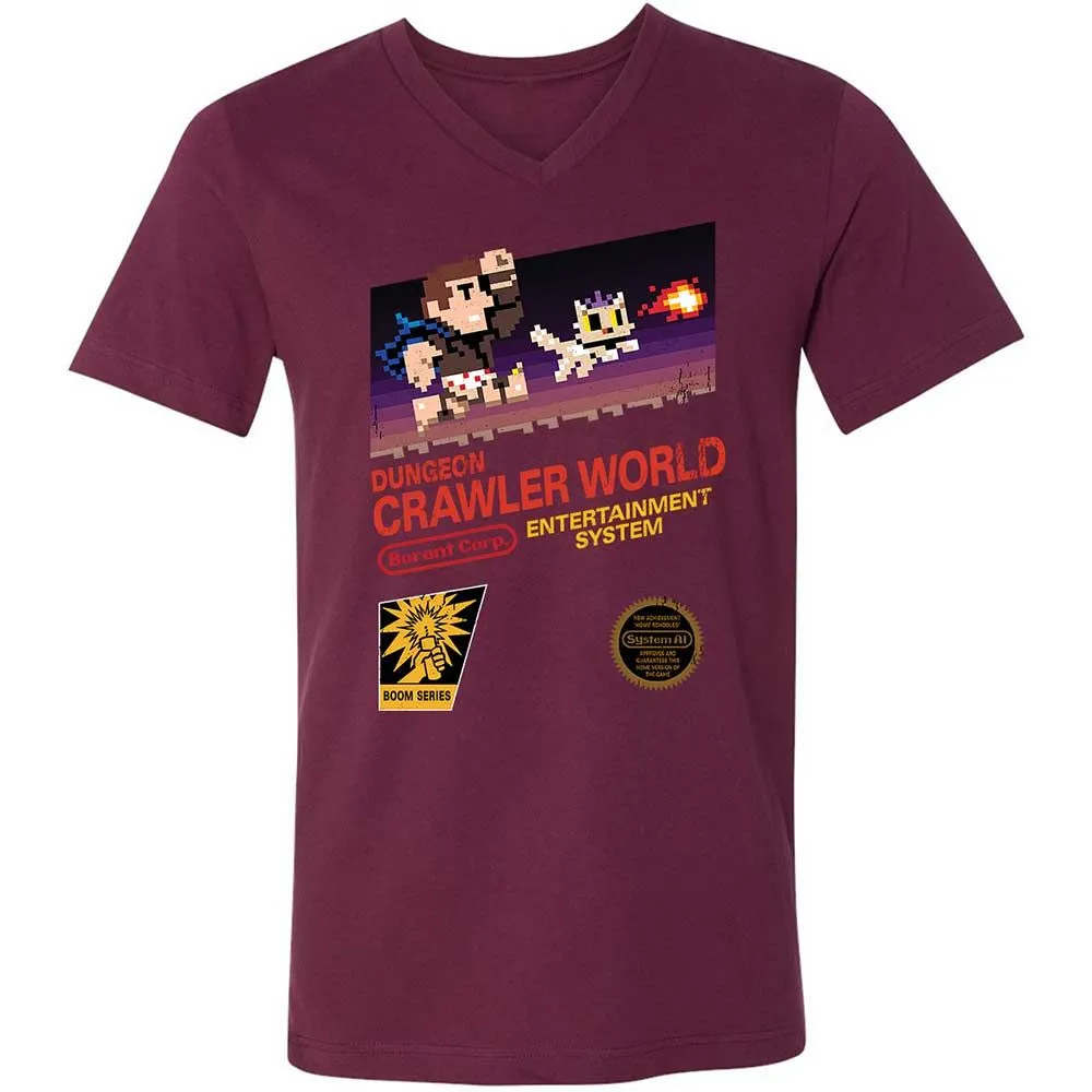 Unisex V-Neck T-Shirt - 4A2XHKXS - Maroon - 8