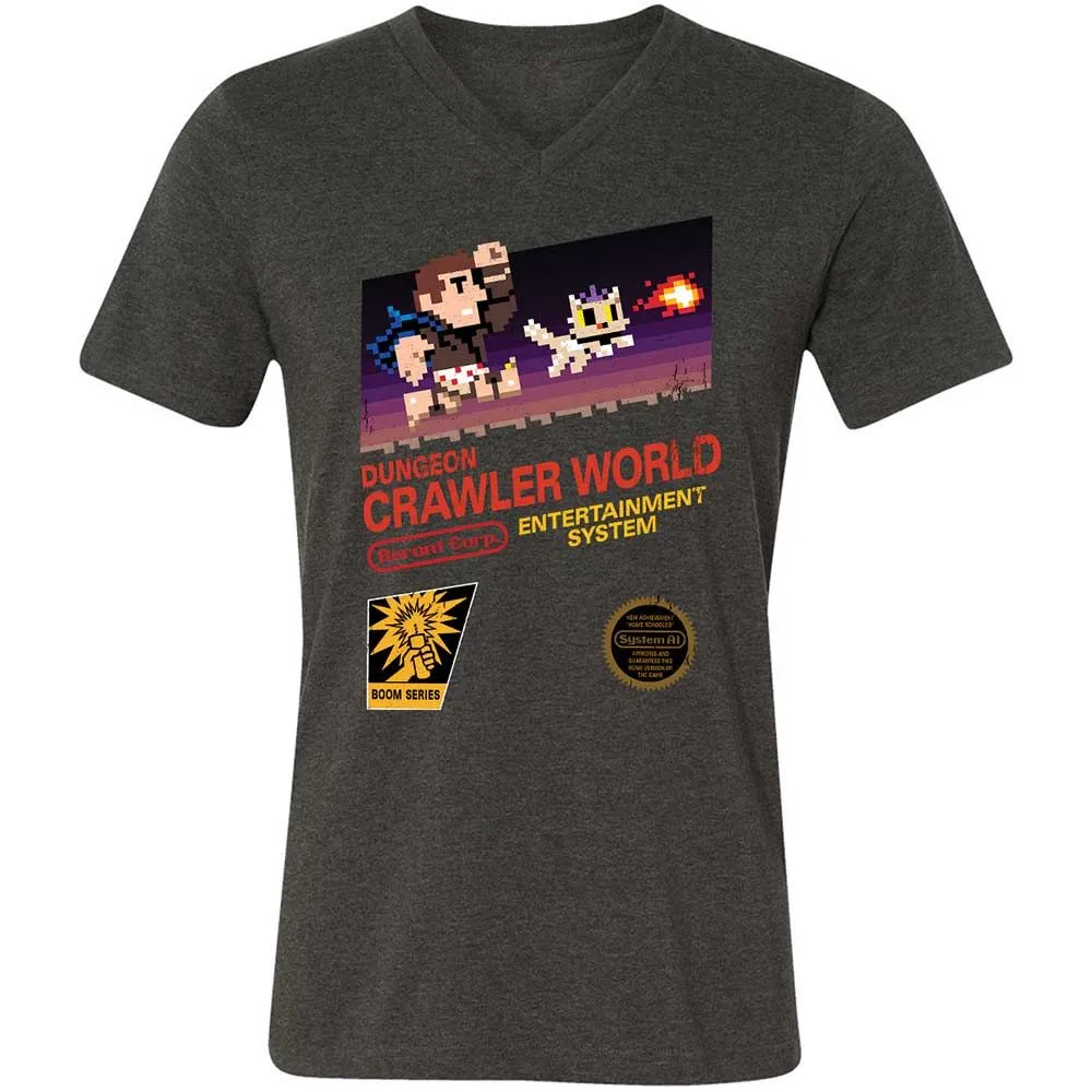 Unisex V-Neck T-Shirt - 4A2XHKXS - Dark Grey Heather - 9