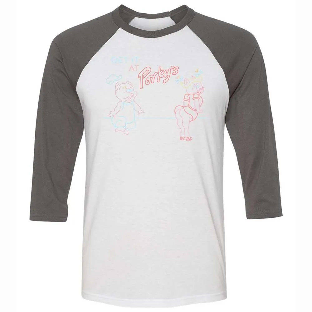 Unisex 3/4 Baseball Tee - 4A5PZQJK - White/Asphalt - 2