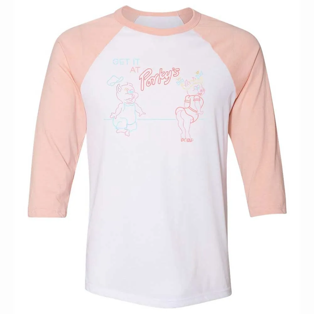 Unisex 3/4 Baseball Tee - 4A5PZQJK - White/Heather Peach - 5