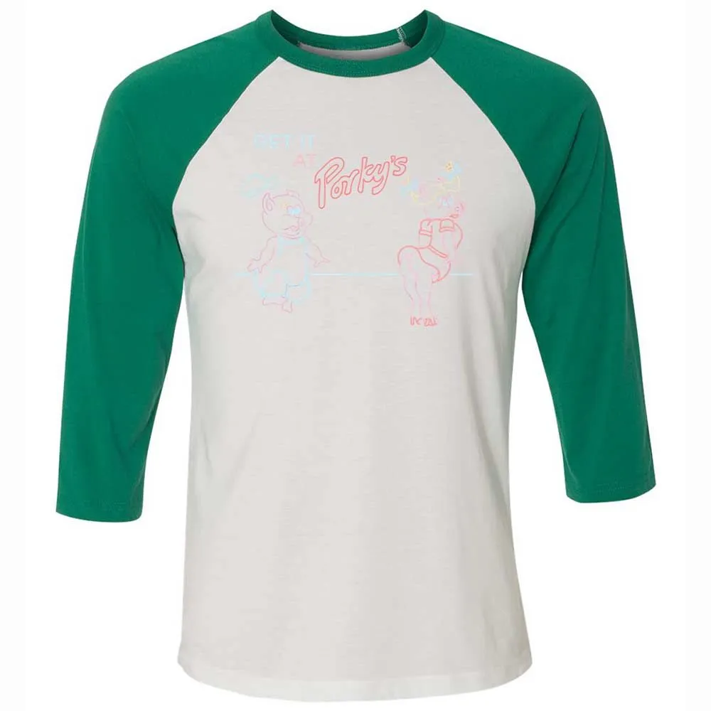 Unisex 3/4 Baseball Tee - 4A5PZQJK - White/Kelly - 6