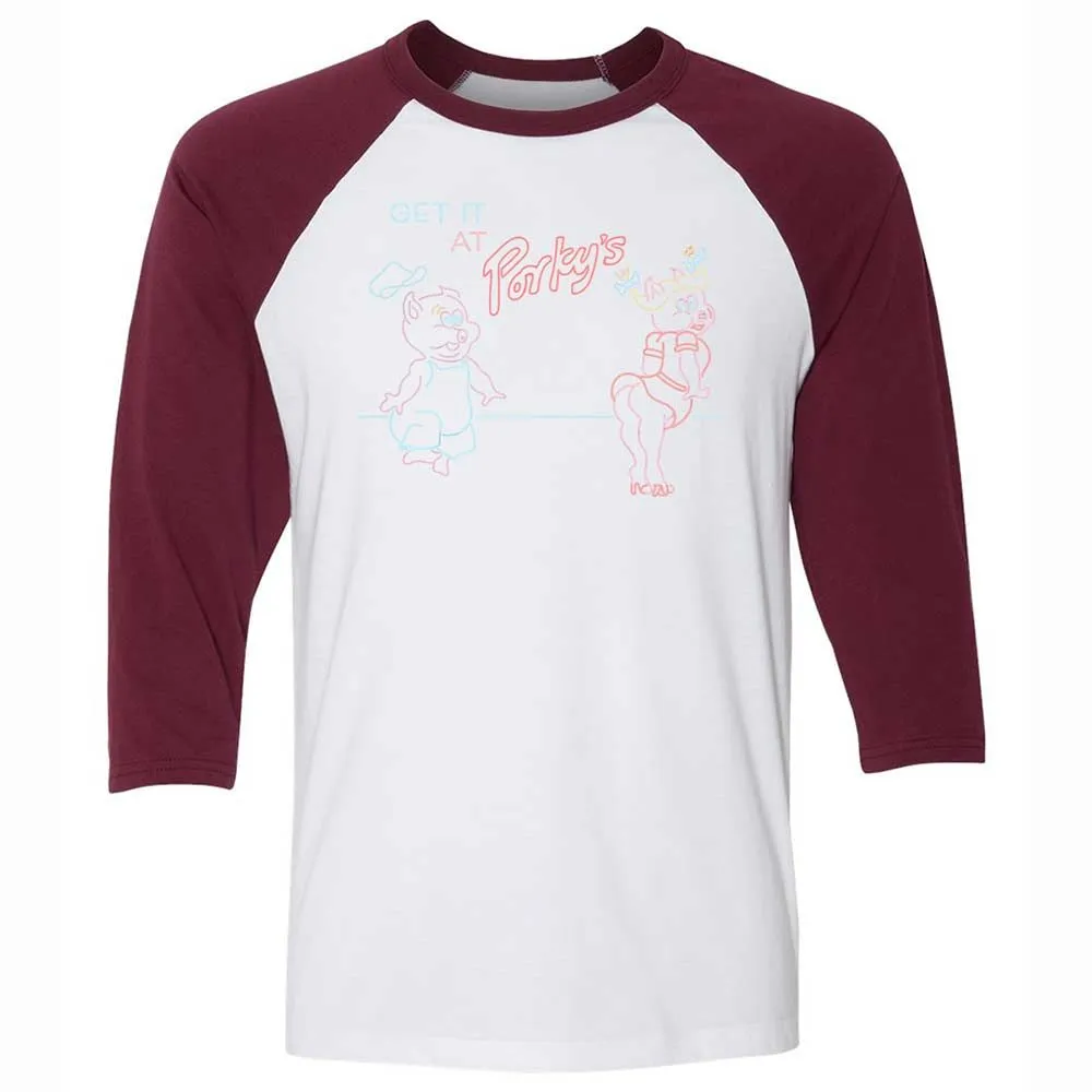 Unisex 3/4 Baseball Tee - 4A5PZQJK - White/Maroon - 7