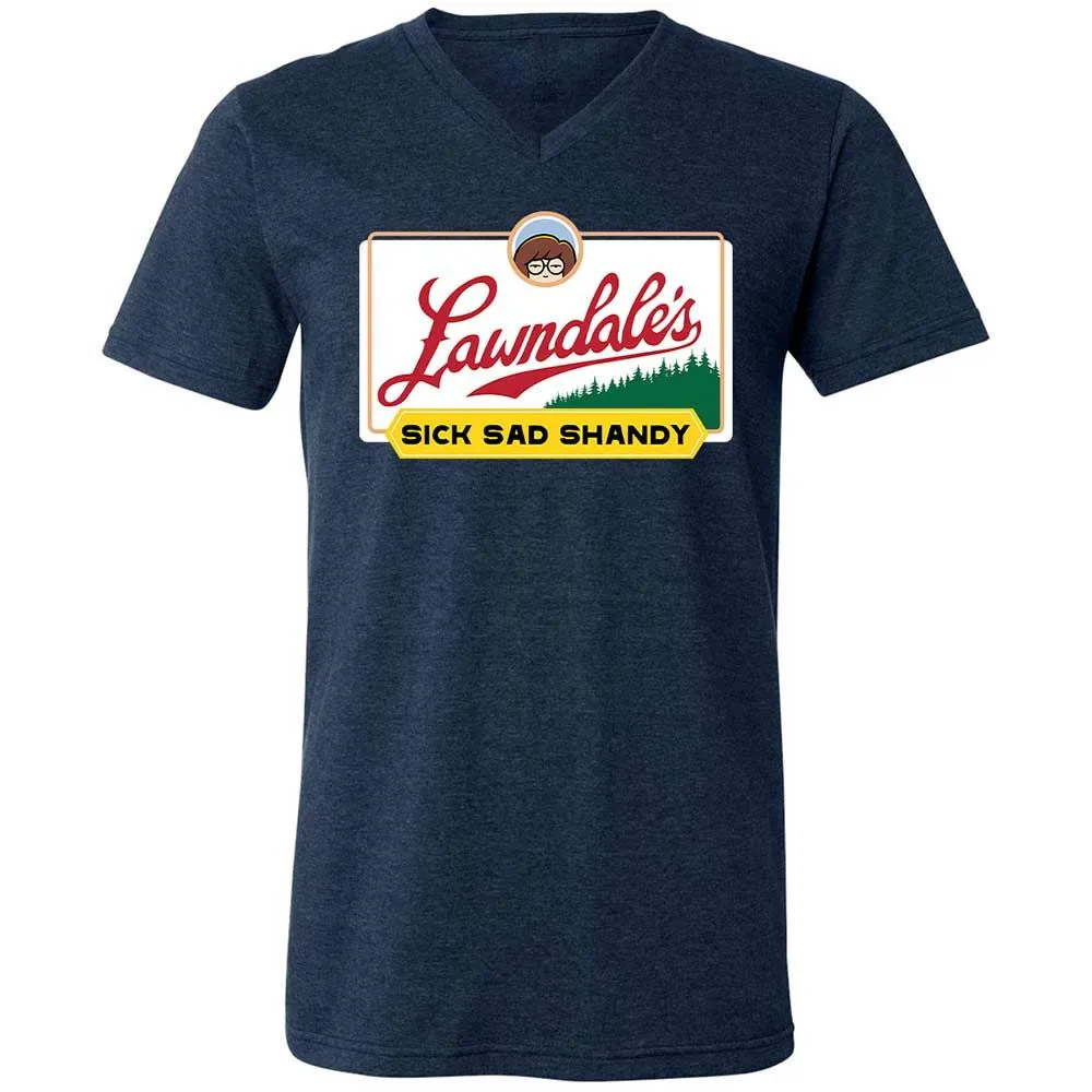 Unisex V-Neck T-Shirt - SRGN21SY - Heather Navy - 3