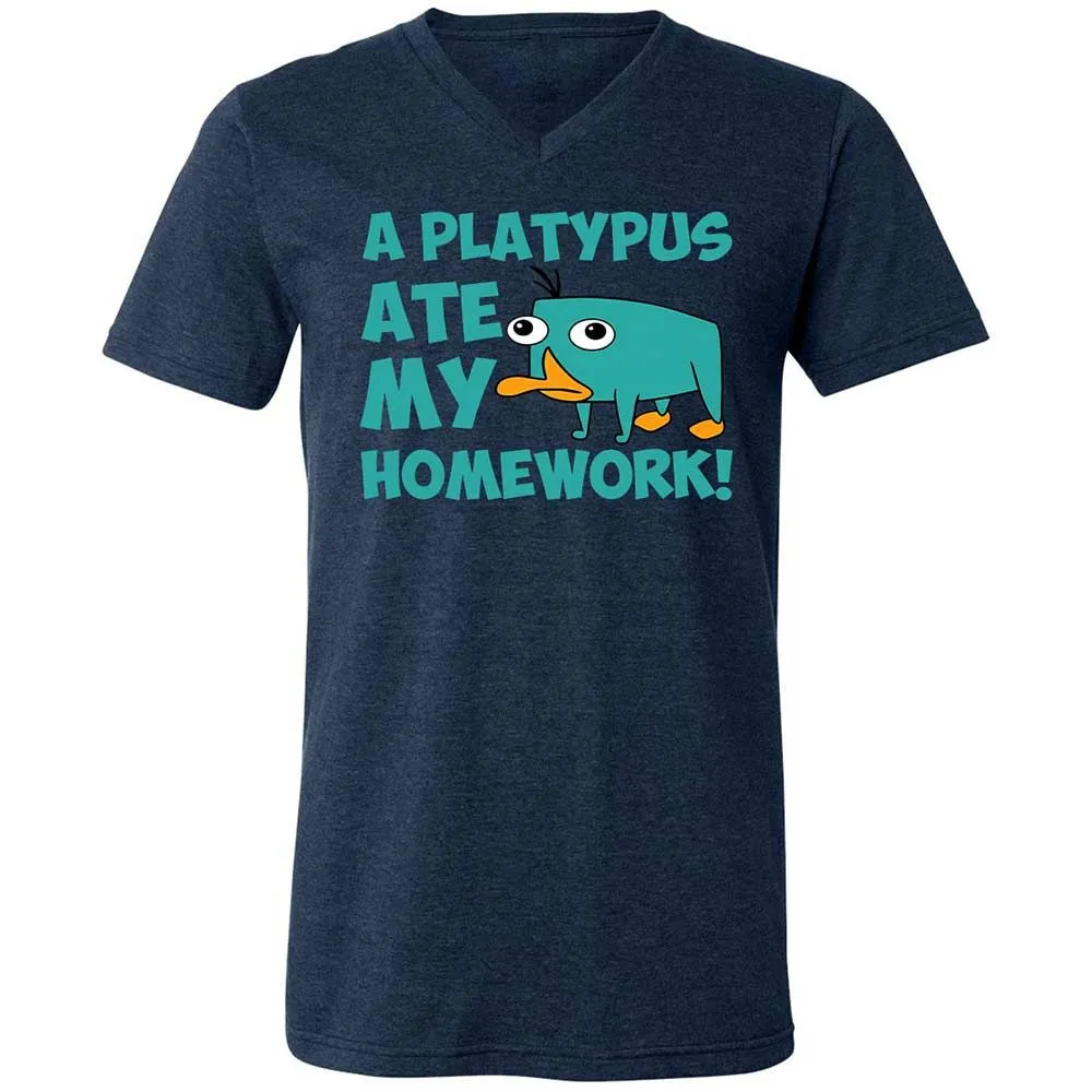 Unisex V-Neck T-Shirt - 5LF2ZZDD - Heather Navy - 3